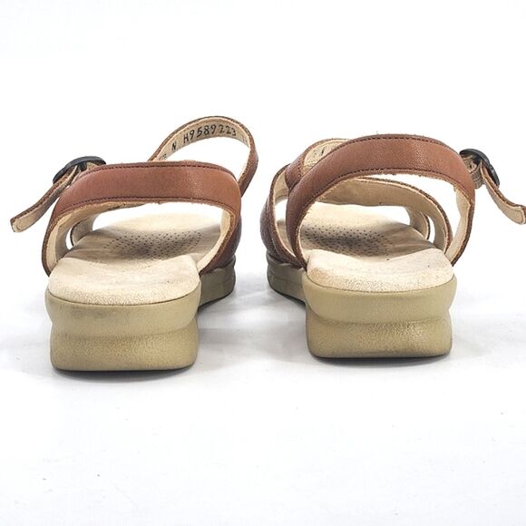 SAS Huarache Quarter Strap Sandals Women 7.5N Antique Tan Brown Embroidery Shoes - Picture 7 of 9